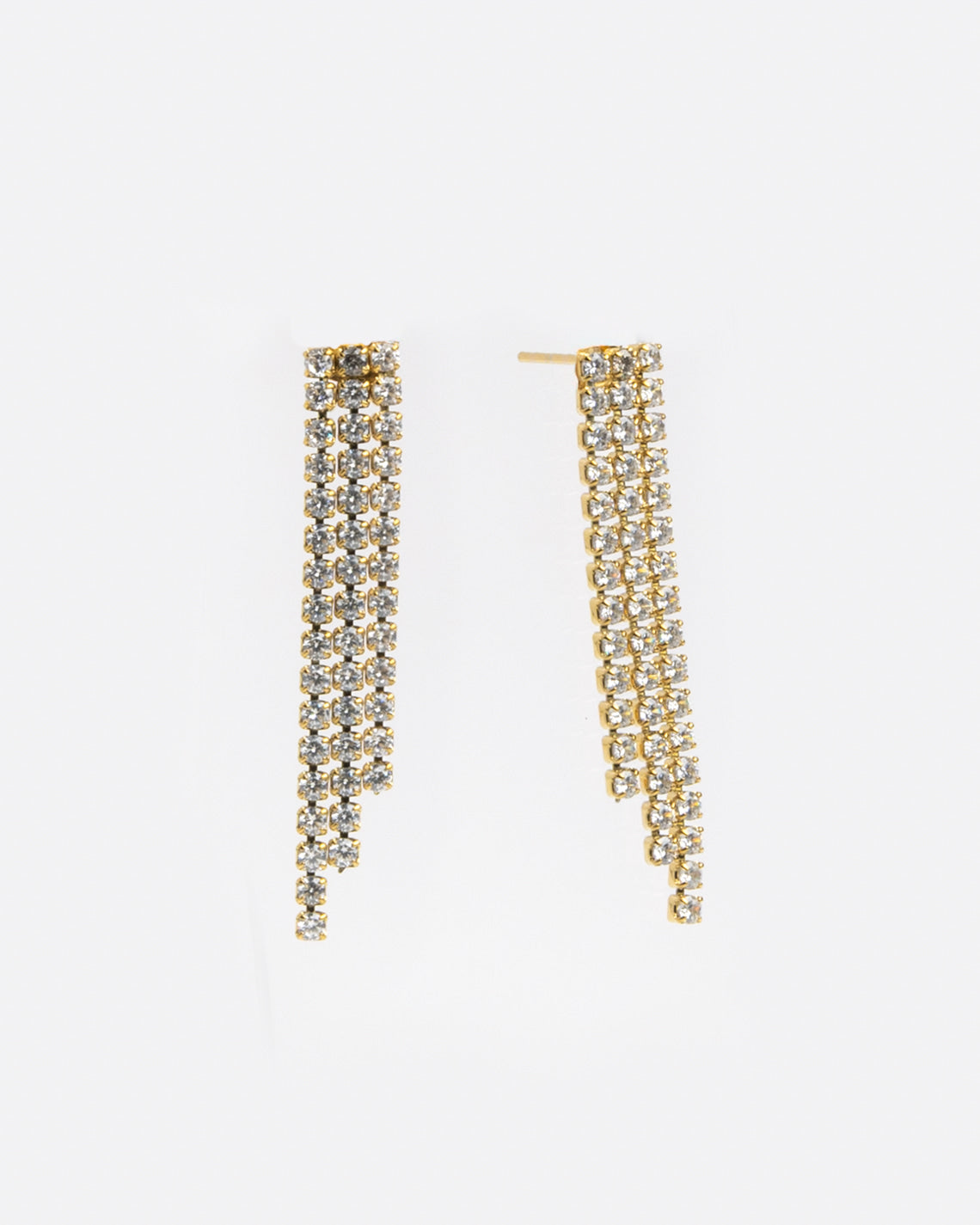 Gold Crystal Fringe Earrings product photo