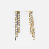 Gold Crystal Fringe Earrings product photo
