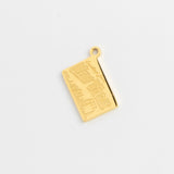 Gold Greetings from New York City postcard charm