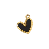 Gold Studded Black Heart Charm
