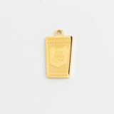 Gold New York City shield tag charm
