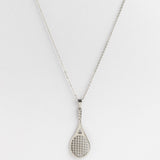 Silver Tennis Racket Necklace product photo