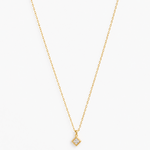 Gold diamond solitaire pendant necklace