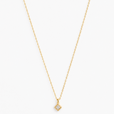 Gold diamond solitaire pendant necklace