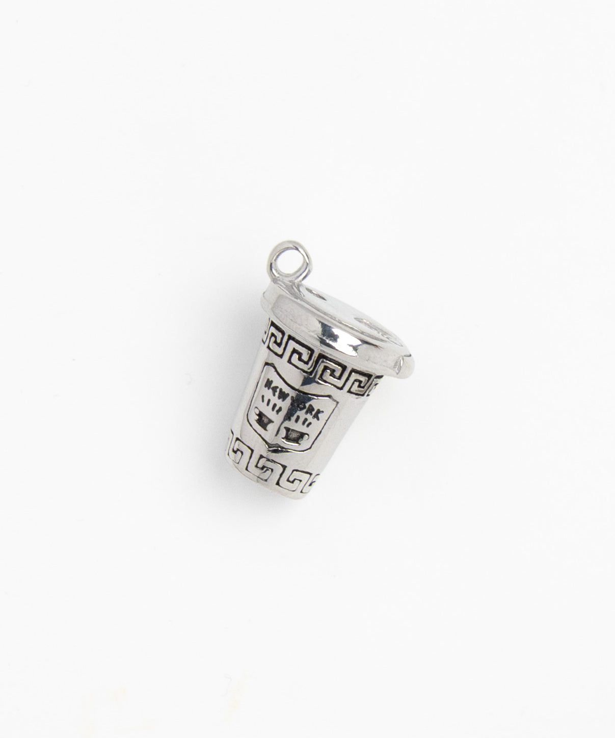 Silver NYC deli coffee cup charm