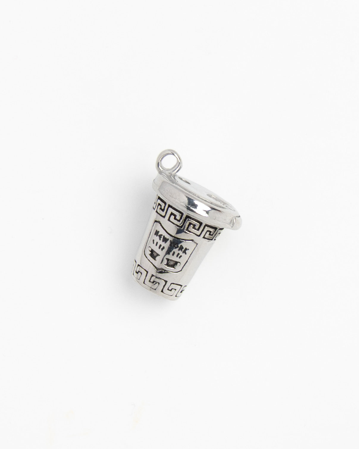 Silver NYC deli coffee cup charm