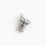 Silver NYC deli coffee cup charm