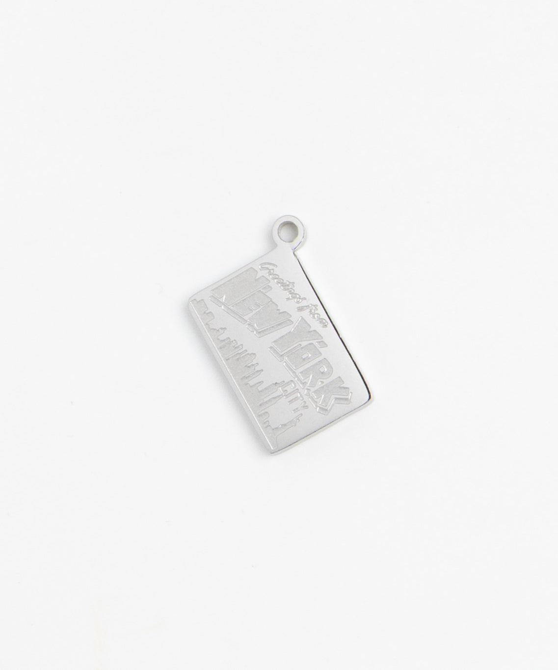 Silver Greetings from New York City postcard charm