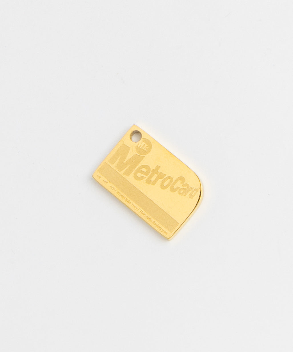 Gold NYC MetroCard charm