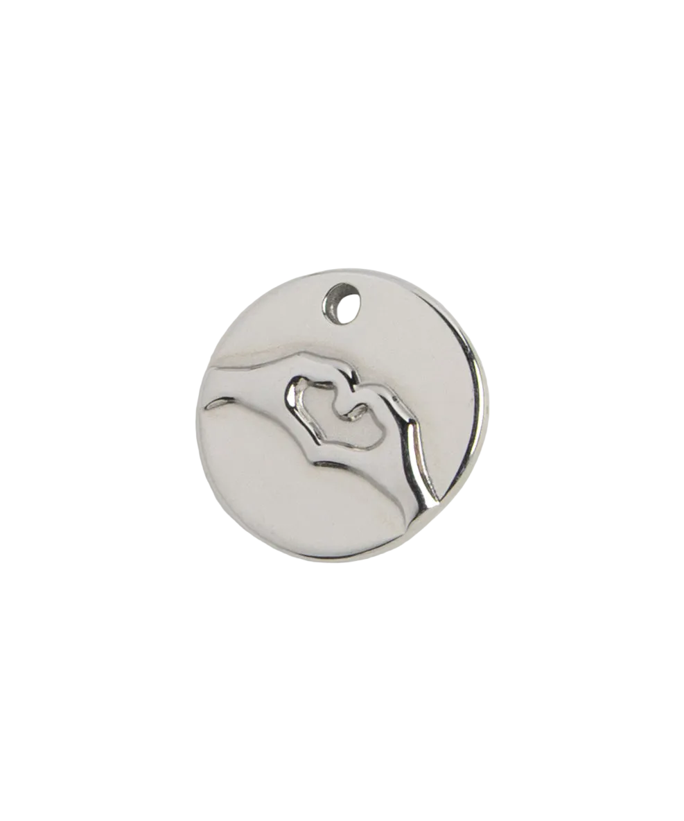 Silver Heart Hands Charm