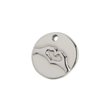 Silver Heart Hands Charm