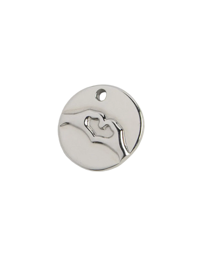 Silver Heart Hands Charm