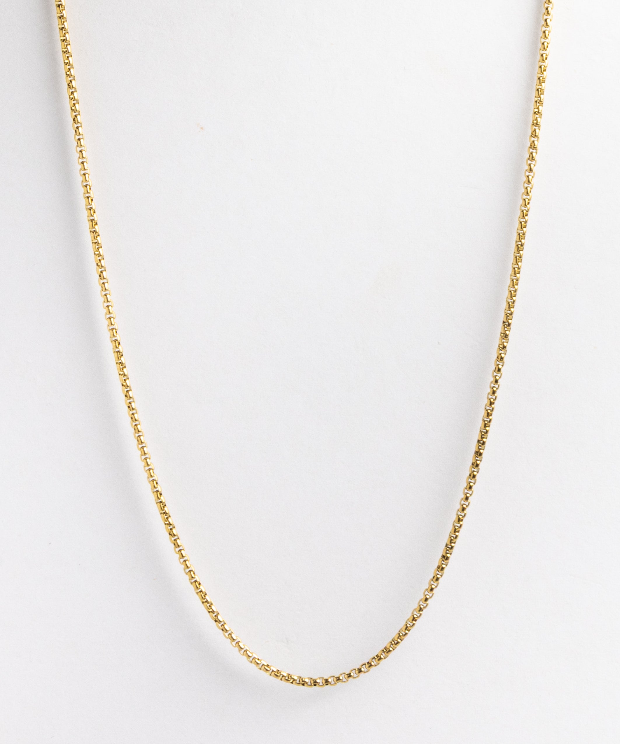Gold Box Chain Necklace
