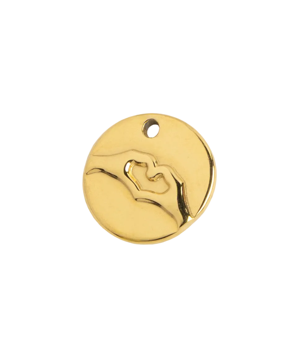 Gold Heart Hands Charm