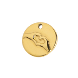 Gold Heart Hands Charm