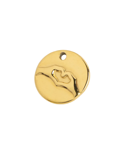 Gold Heart Hands Charm