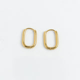Gold Paperclip Hoop Earrings, product photo