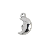 Silver Moon Face Charm