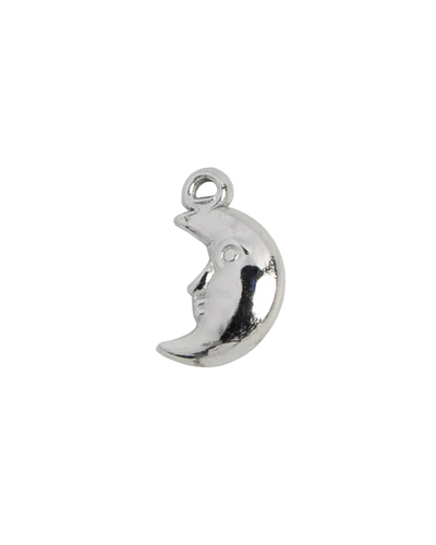 Silver Moon Face Charm