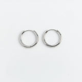 Classic Silver Huggie Hoop Earrings, product photo