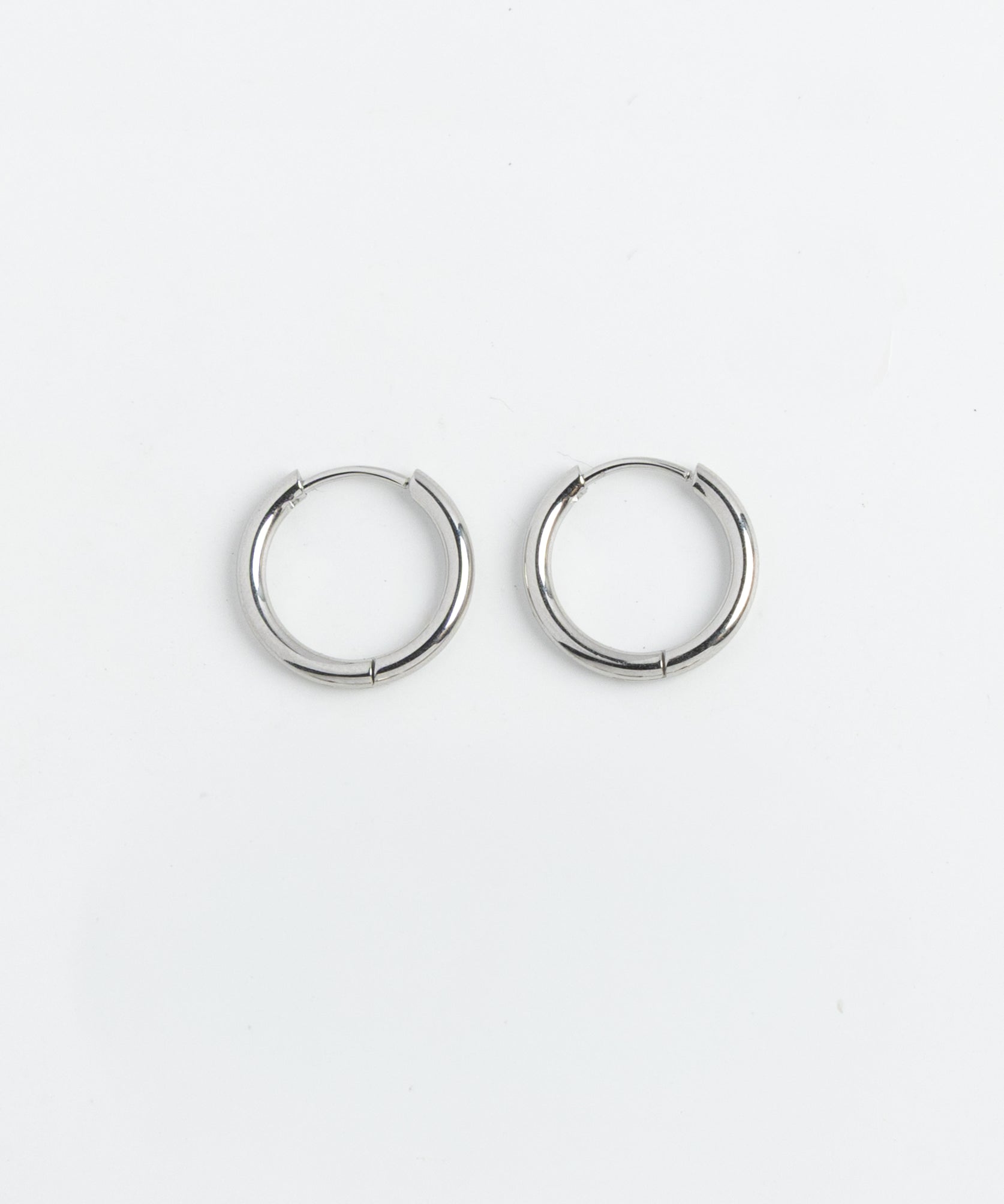 Classic Silver Huggie Hoop Earrings, product photo