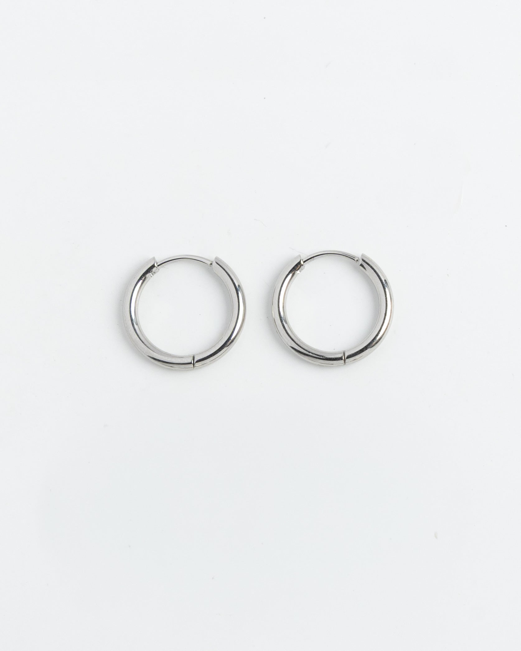 Classic Silver Huggie Hoop Earrings, product photo