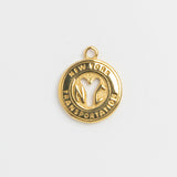 Gold NYC subway token charm