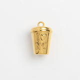 Gold I Heart NY coffee cup charm