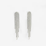 Silver Crystal Fringe Earrings product photo