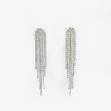 Silver Crystal Fringe Earrings product photo