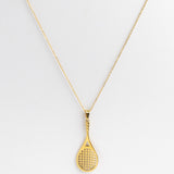Gold Tennis Racket Necklace product photo