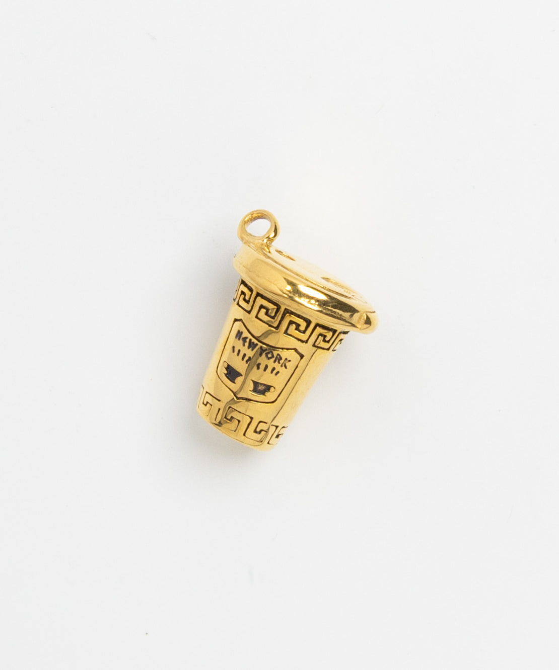 Gold NYC deli coffee cup charm
