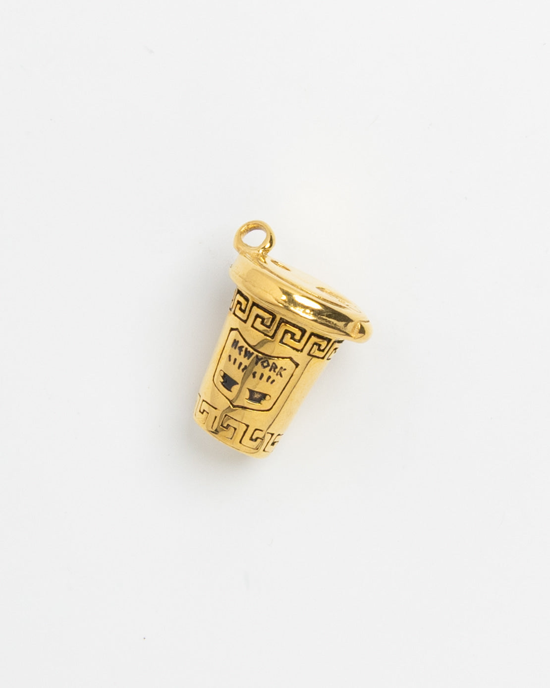 Gold NYC deli coffee cup charm
