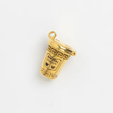 Gold NYC deli coffee cup charm