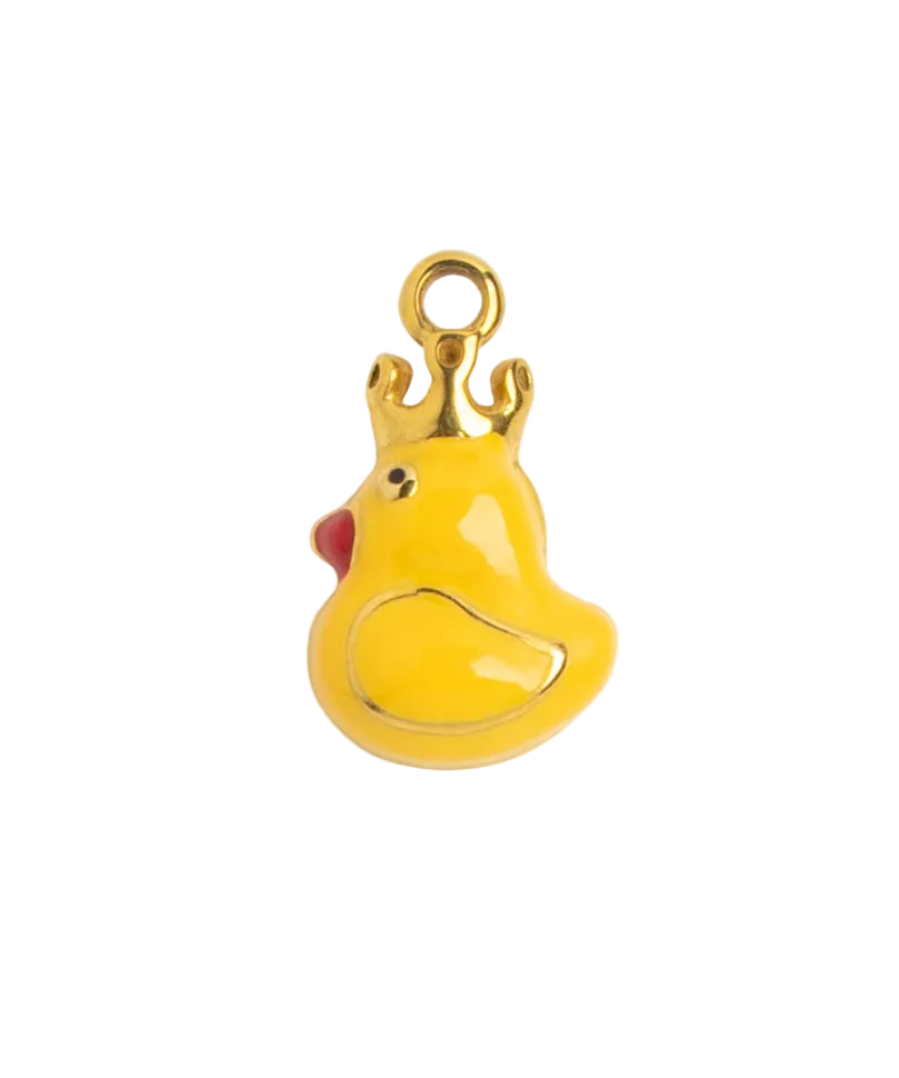 Gold Crowned Chicken Charm