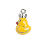 Silver Crowned Chicken Charm