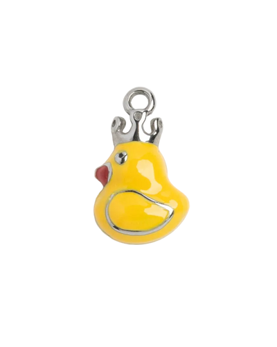 Silver Crowned Chicken Charm