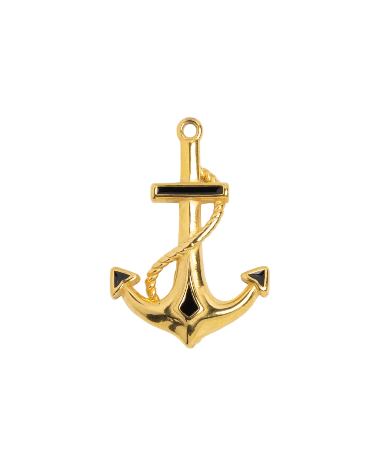 Gold Twist Anchor Charm
