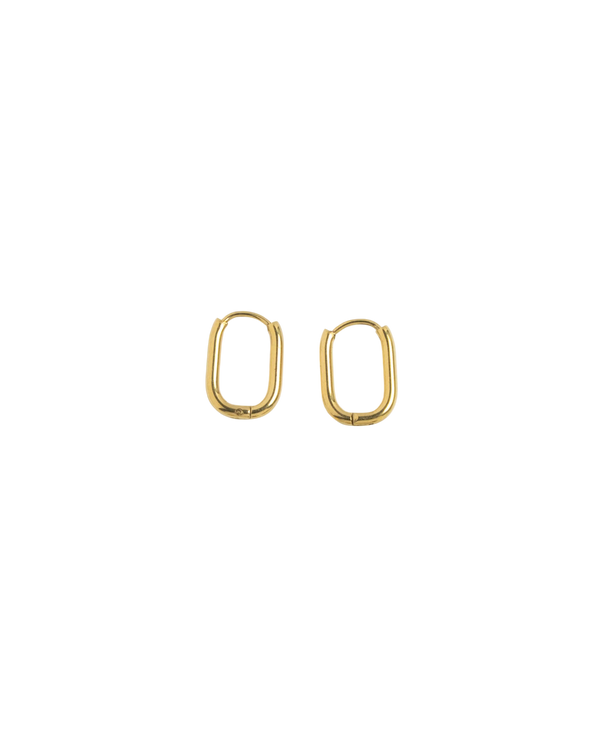Gold Paperclip Hoop Earrings