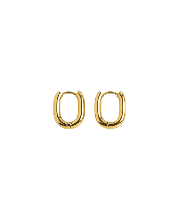 Chunky Gold Paperclip Hoop Earrings