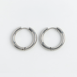Chunky Silver Huggie Hoop Earrings
