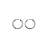 Chunky Silver Huggie Hoop Earrings