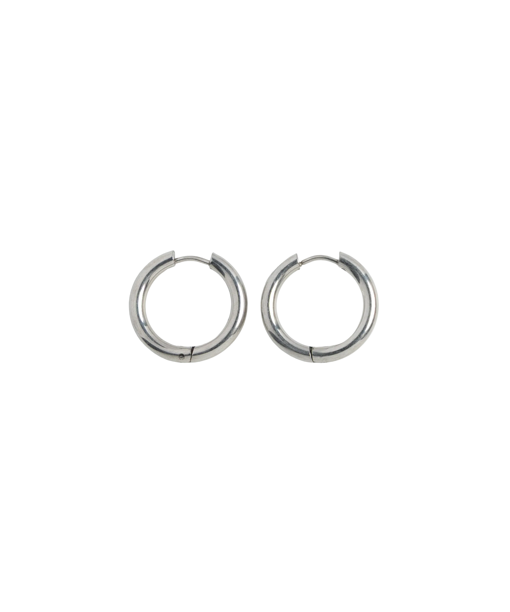 Chunky Silver Huggie Hoop Earrings
