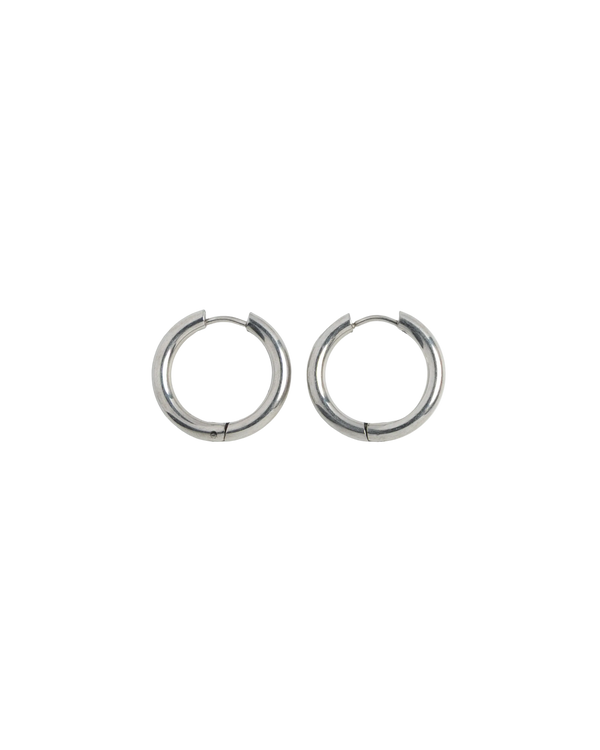 Chunky Silver Huggie Hoop Earrings