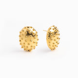 Cata Stud Earrings - Oval Beaded Stud Earrings