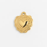 Gold Charm Ornate Heart