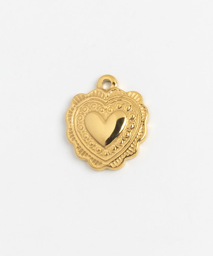 Gold Charm Ornate Heart