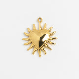 Gold Charm Radiant Heart