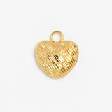 Gold Charm Textured Heart