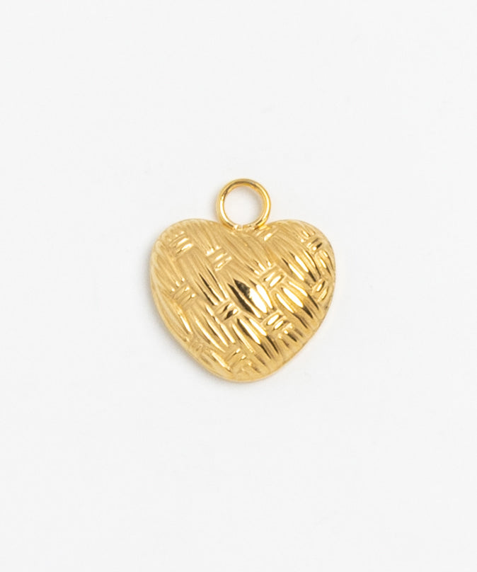Gold Charm Textured Heart